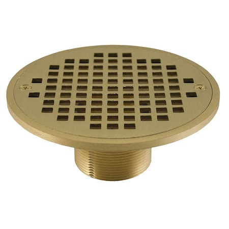 Jones Stephens 2in. IPS Metal Spud with 6in. Polished Brass Round Strainer D60975